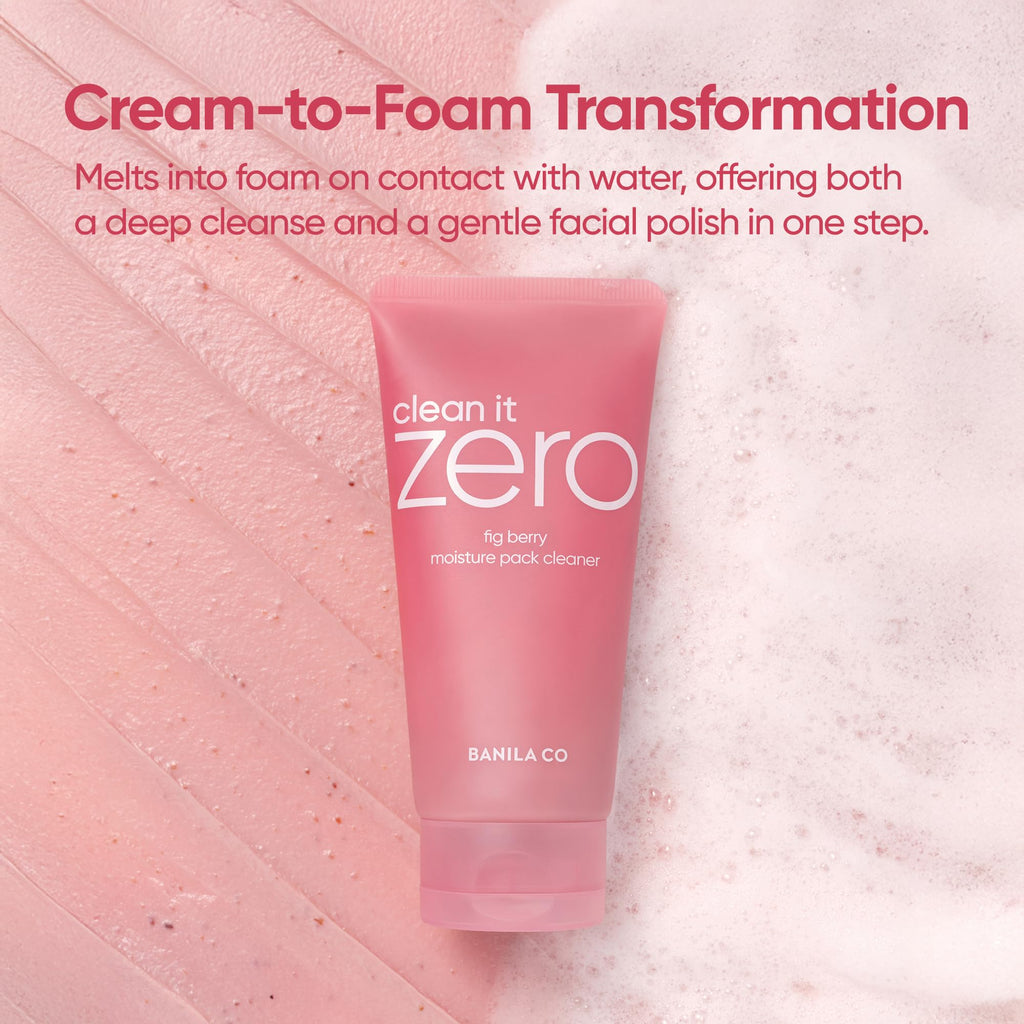 BANILA CO Clean It Zero Fig Berry Moisture Facial Wash – Vegan Gentle Exfoliating Cleanser (180g)