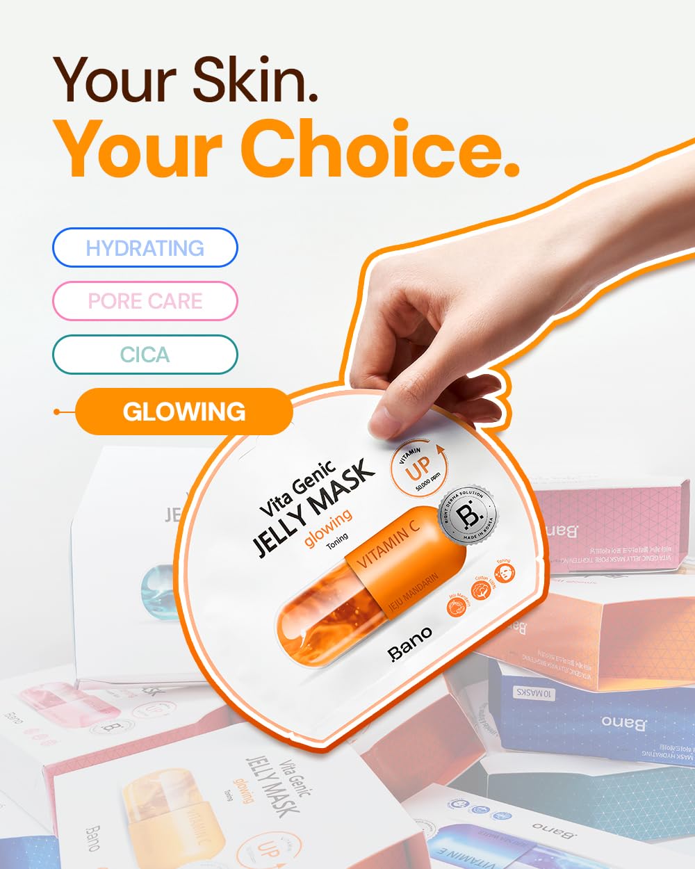 Bano Vita Genic Jelly Mask – Hydrating Fragrance-Free Sheet Mask with Vitamin C, Biotin & Niacinamide
