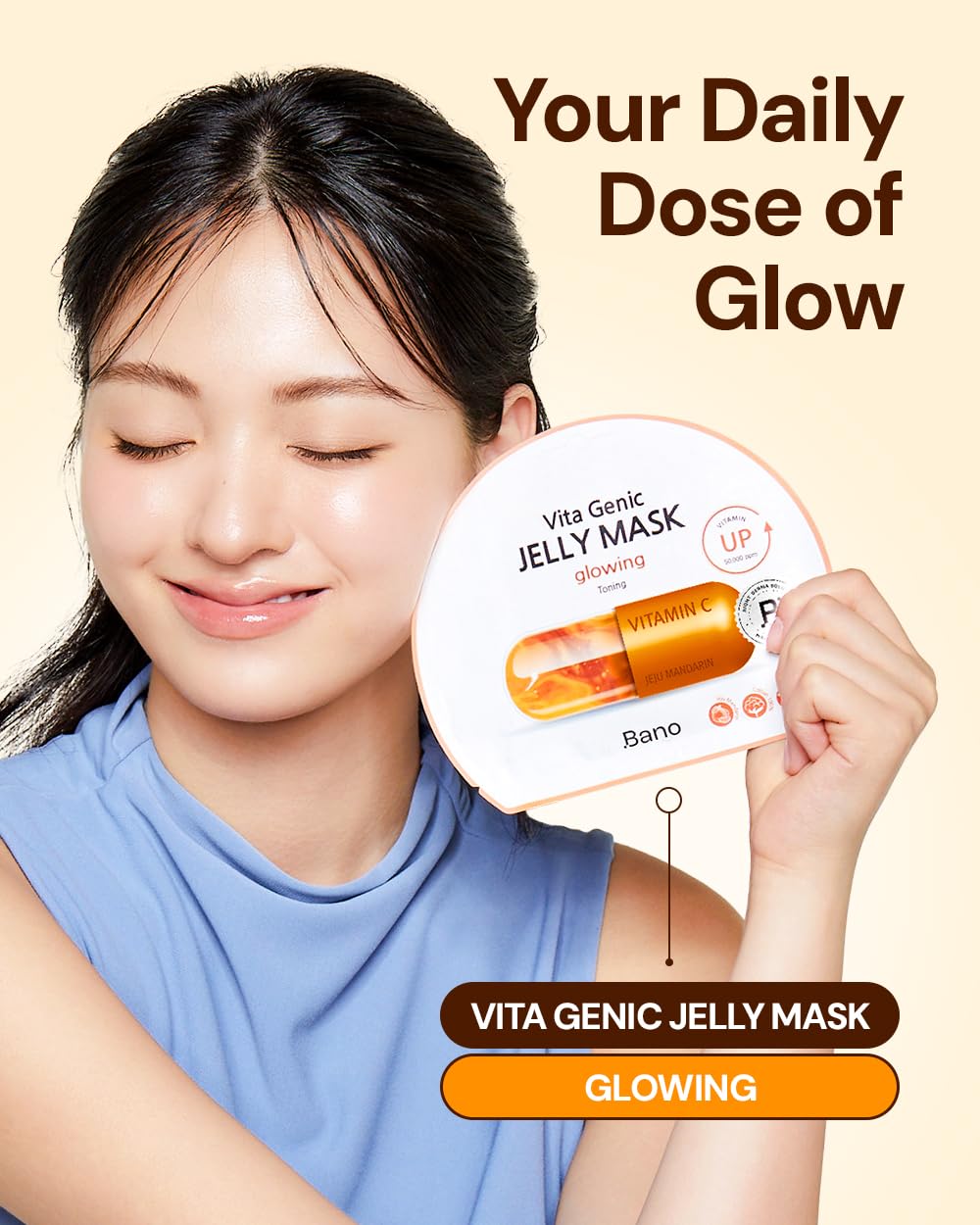 Bano Vita Genic Jelly Mask – Hydrating Fragrance-Free Sheet Mask with Vitamin C, Biotin & Niacinamide