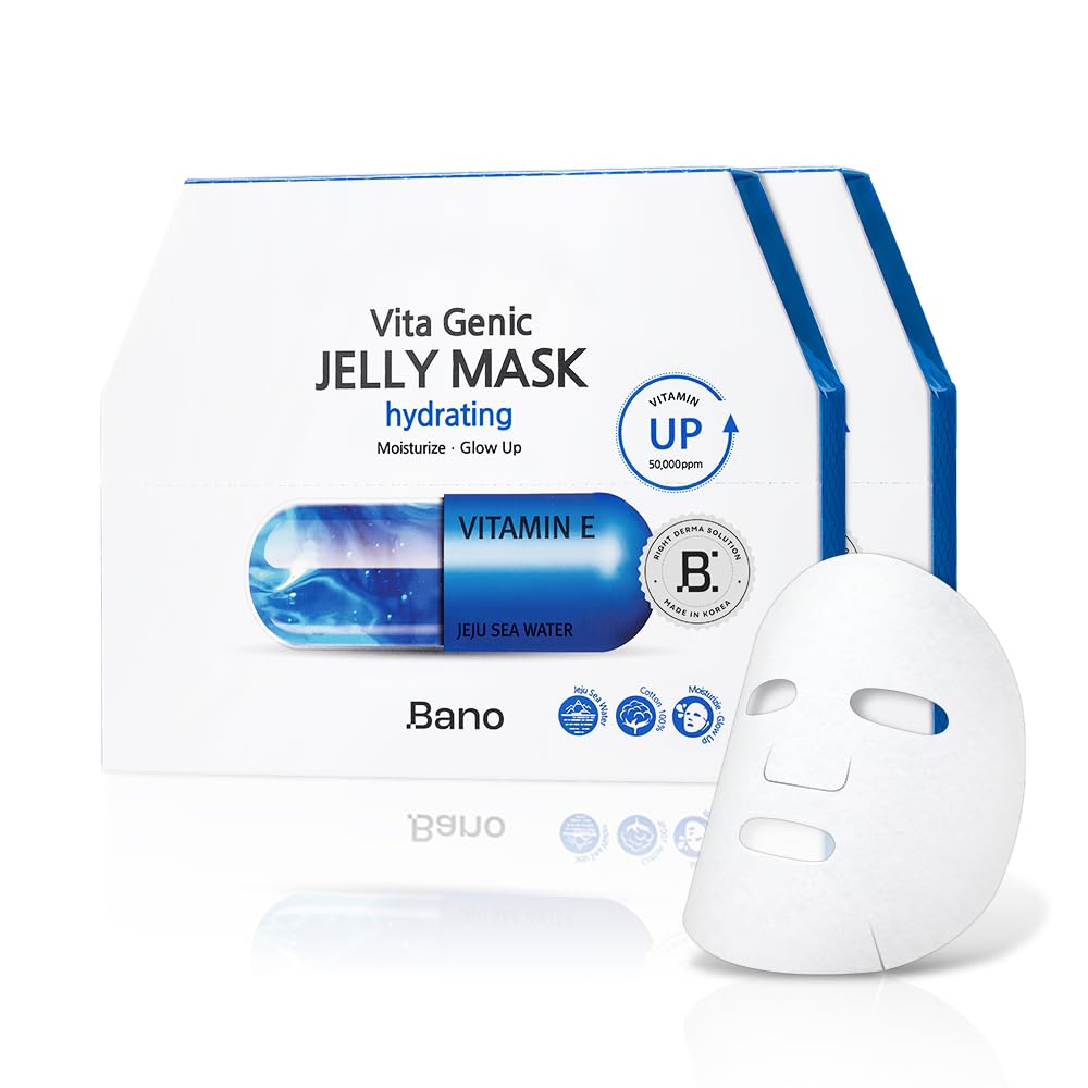 Bano Vita Genic Jelly Mask – Hydrating, Fragrance-Free 2-Pack for Sensitive Skin | Mineral Water & Vitamin C