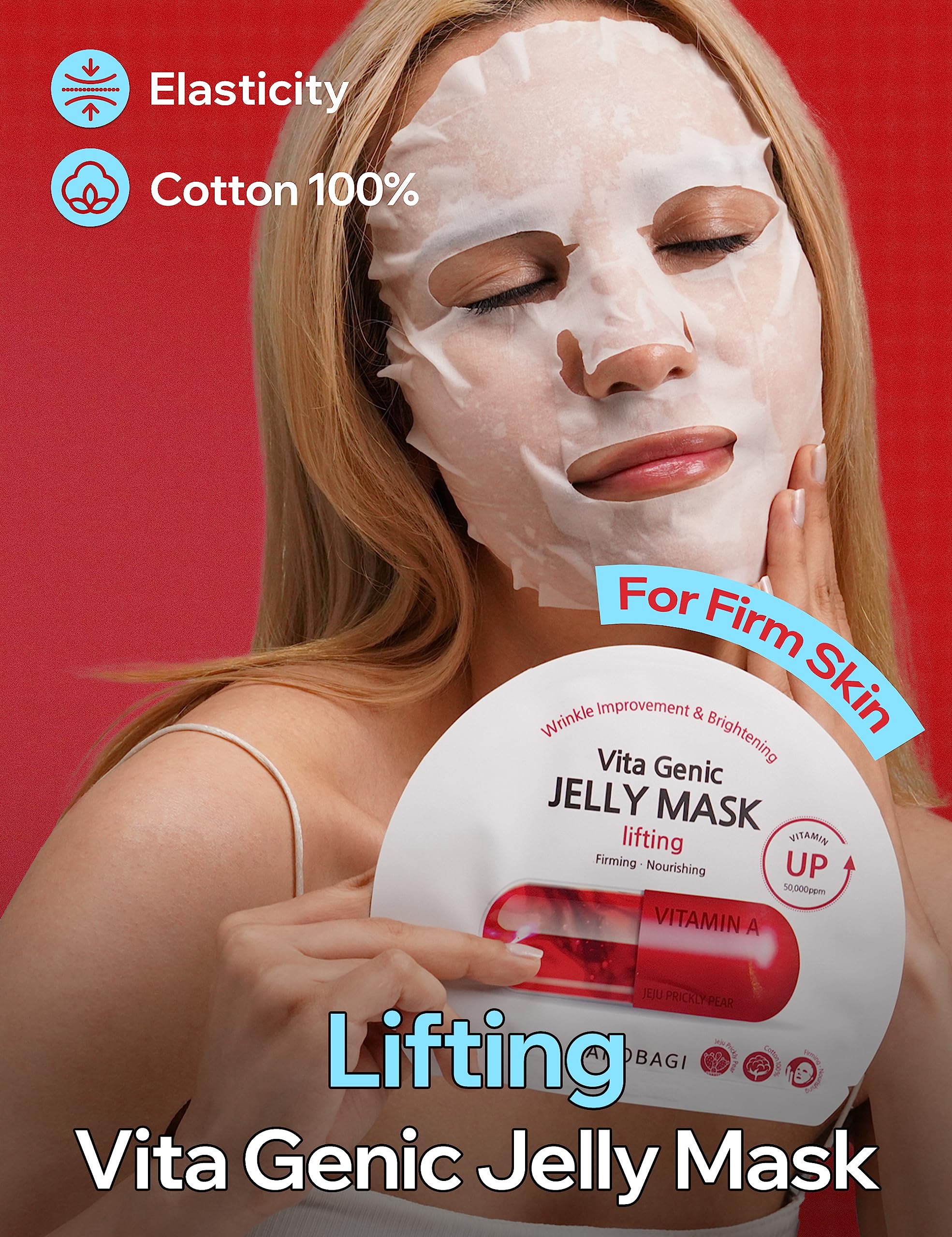 BANOBAGI Vita Genic Jelly Pore Tightening Mask — Jeju Water, 11 Vitamin Complex, 10 Sheets