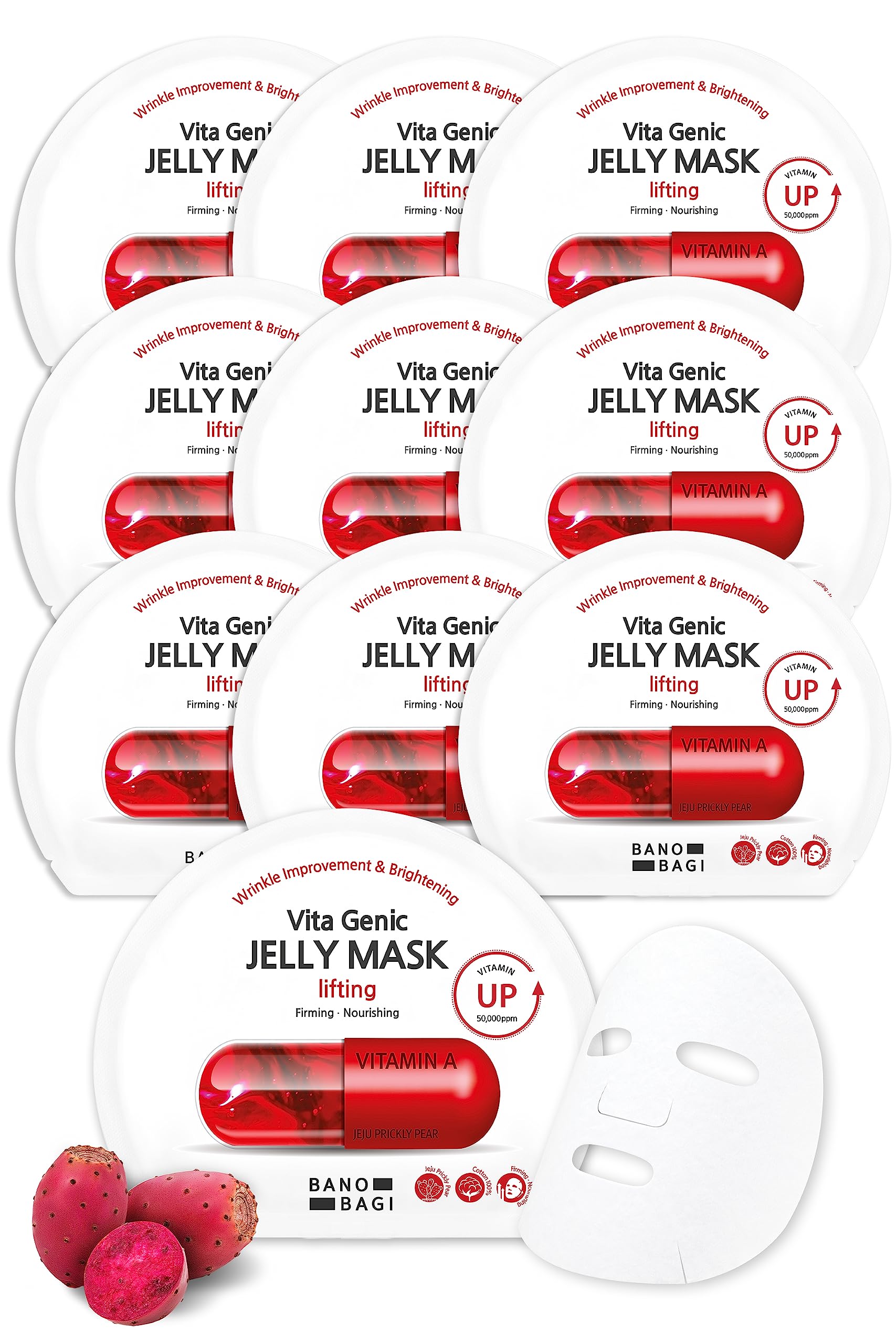 BANOBAGI Vita Genic Jelly Pore Tightening Mask — Jeju Water, 11 Vitamin Complex, 10 Sheets