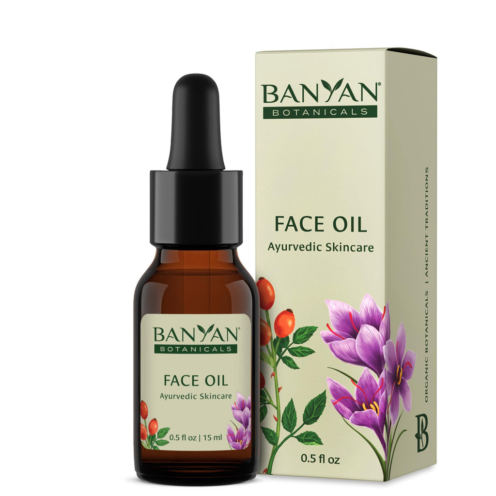 Banyan Botanicals Face Oil – Luxurious Ayurvedic Skincare with Rosehip & Jojoba (0.5 oz)