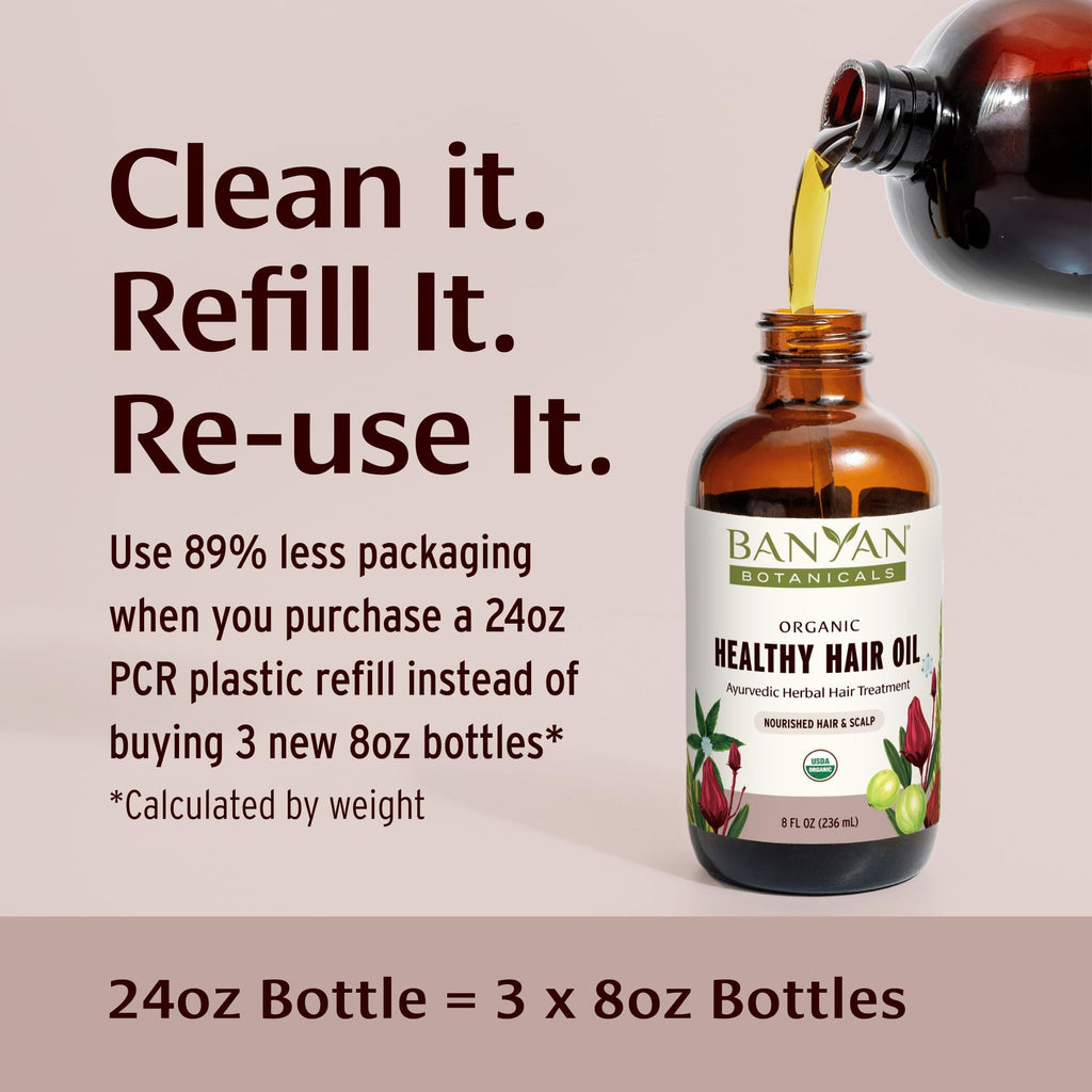 Banyan Botanicals Organic Hair Oil with Bhringaraj & Amla – Ayurvedic Scalp & Hair Care (8 oz, Non-GMO, Sustainably Sourced)