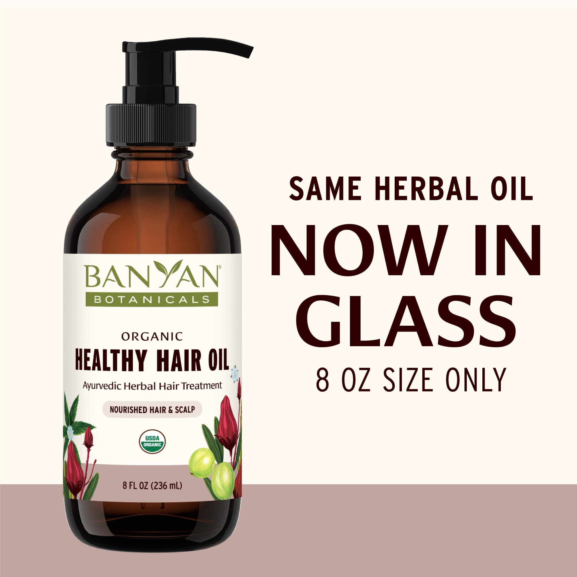 Banyan Botanicals Organic Hair Oil with Bhringaraj & Amla – Ayurvedic Scalp & Hair Care (8 oz, Non-GMO, Sustainably Sourced)