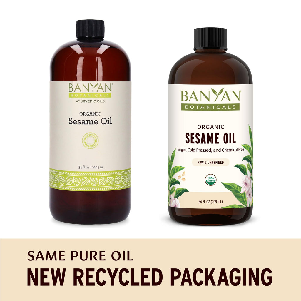 Banyan Botanicals Sesame Oil — Organic Unrefined Ayurvedic Oil (34 oz)
