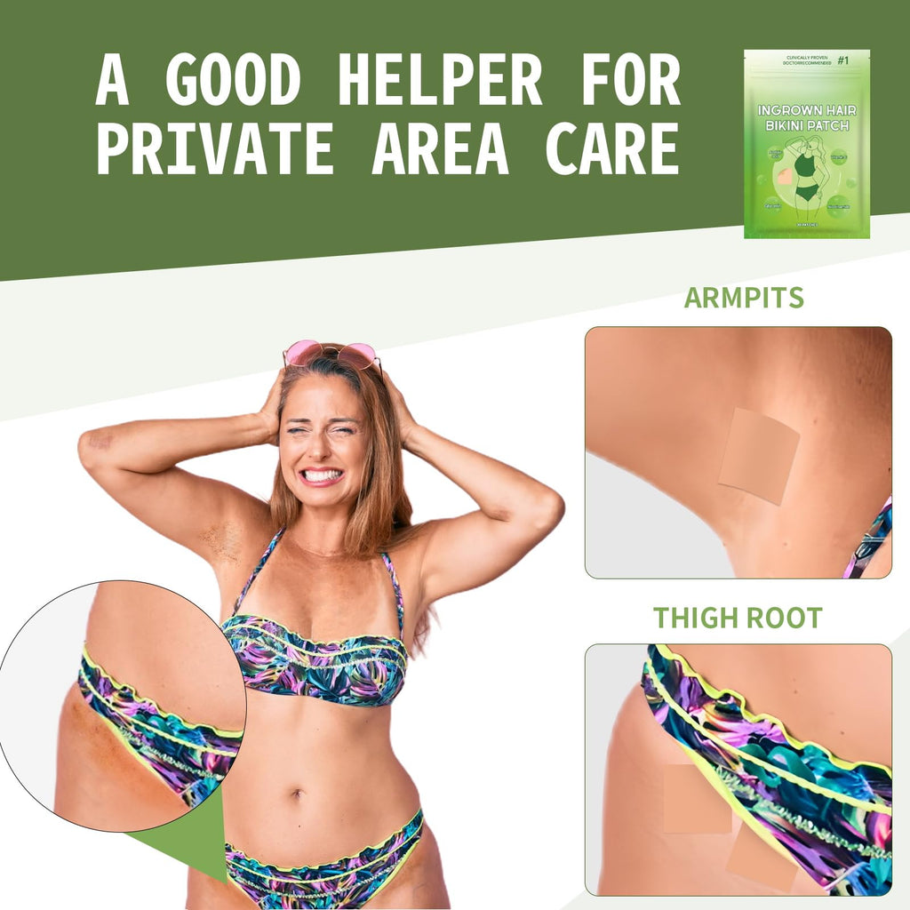 Bapbalolo Ingrown Hair Patch — 30 Patches for Bikini Area, Gentle Non-Irritating Formula