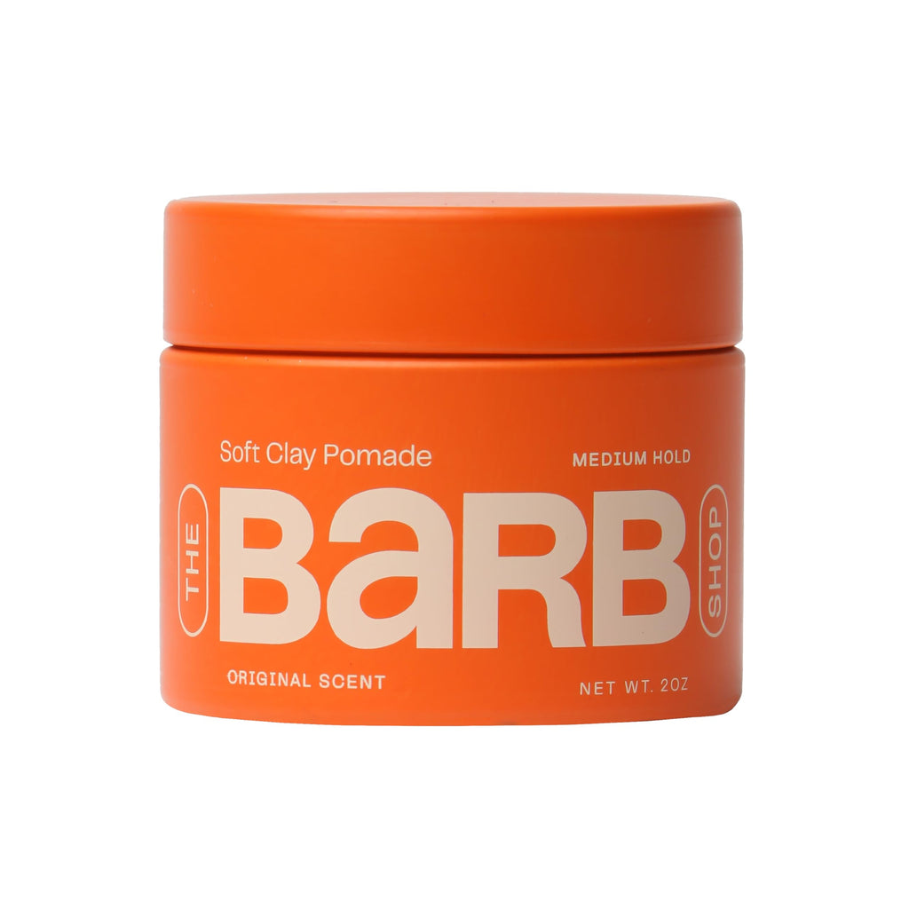 Barb Soft Clay Pomade – Medium Hold, Non-Sticky Water-Based Styling for Women & Men | The Barb Shop 2 oz