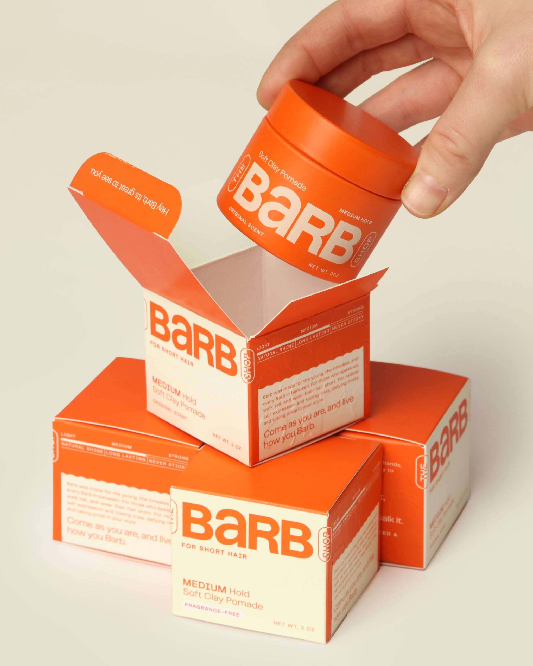 Barb Soft Clay Pomade – Medium Hold, Non-Sticky Water-Based Styling for Women & Men | The Barb Shop 2 oz