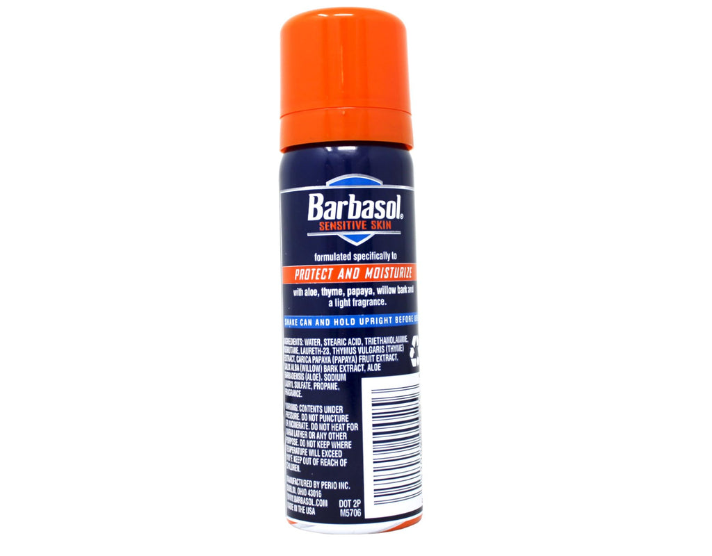 Barbasol Sensitive Skin Shave Cream – Travel Size 2 oz (Pack of 36)