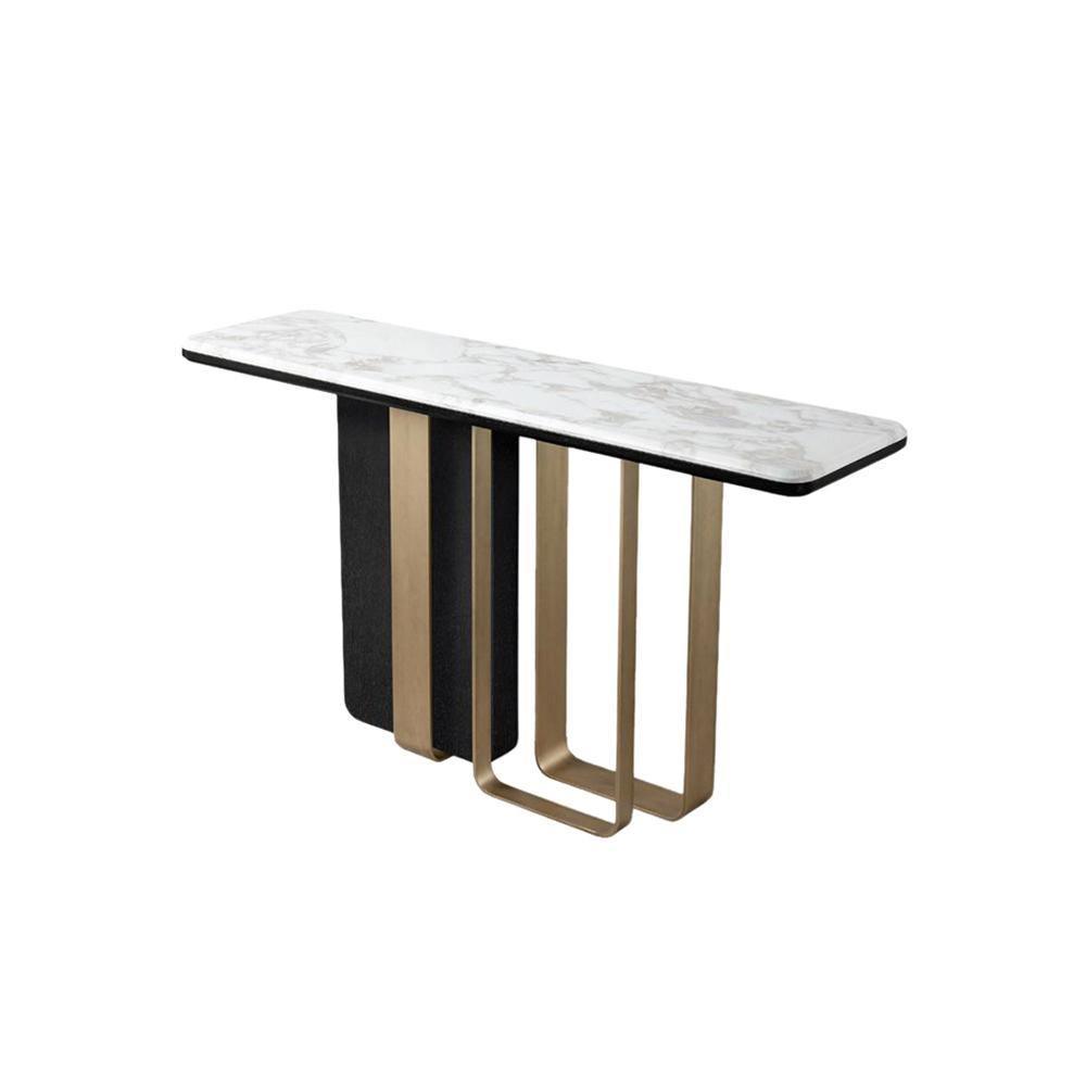 Barbican Console Table, Gold And Rosewood