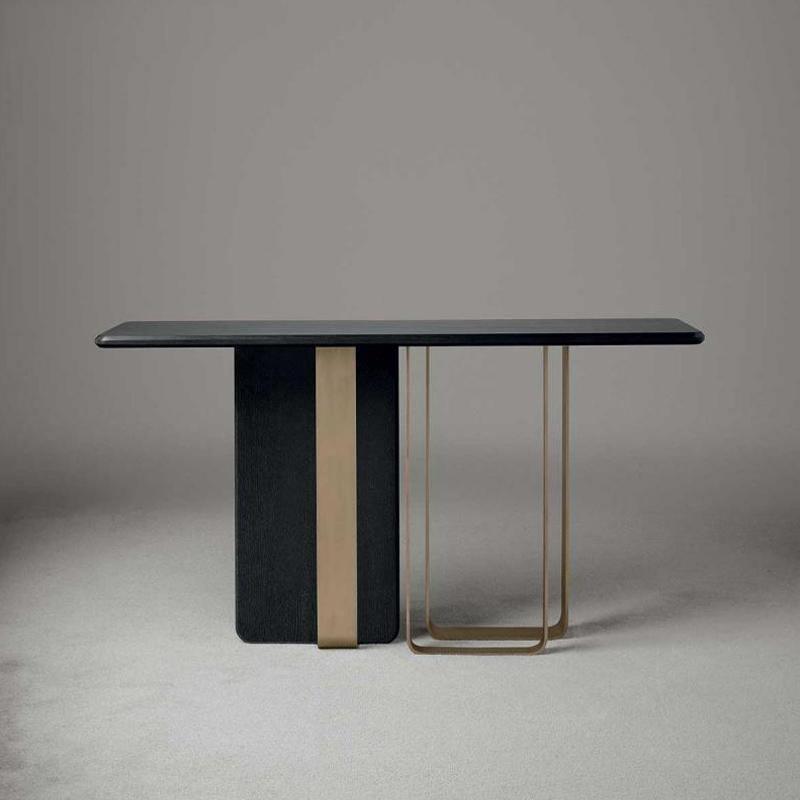 Barbican Console Table, Gold And Rosewood