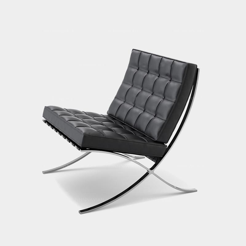 Barcelona Chair And Ottoman, Real Leather