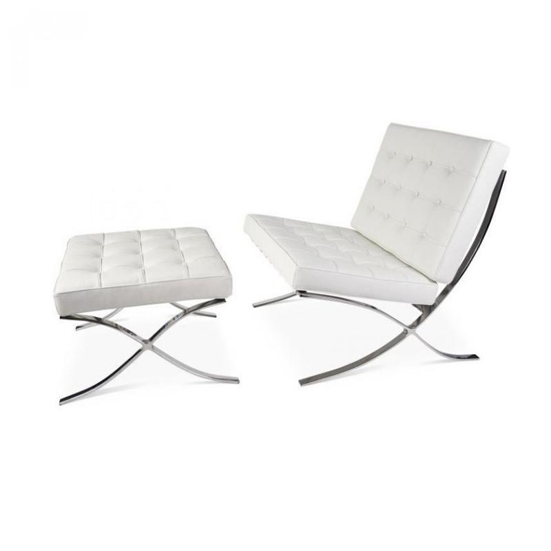 Barcelona Chair And Ottoman, Real Leather