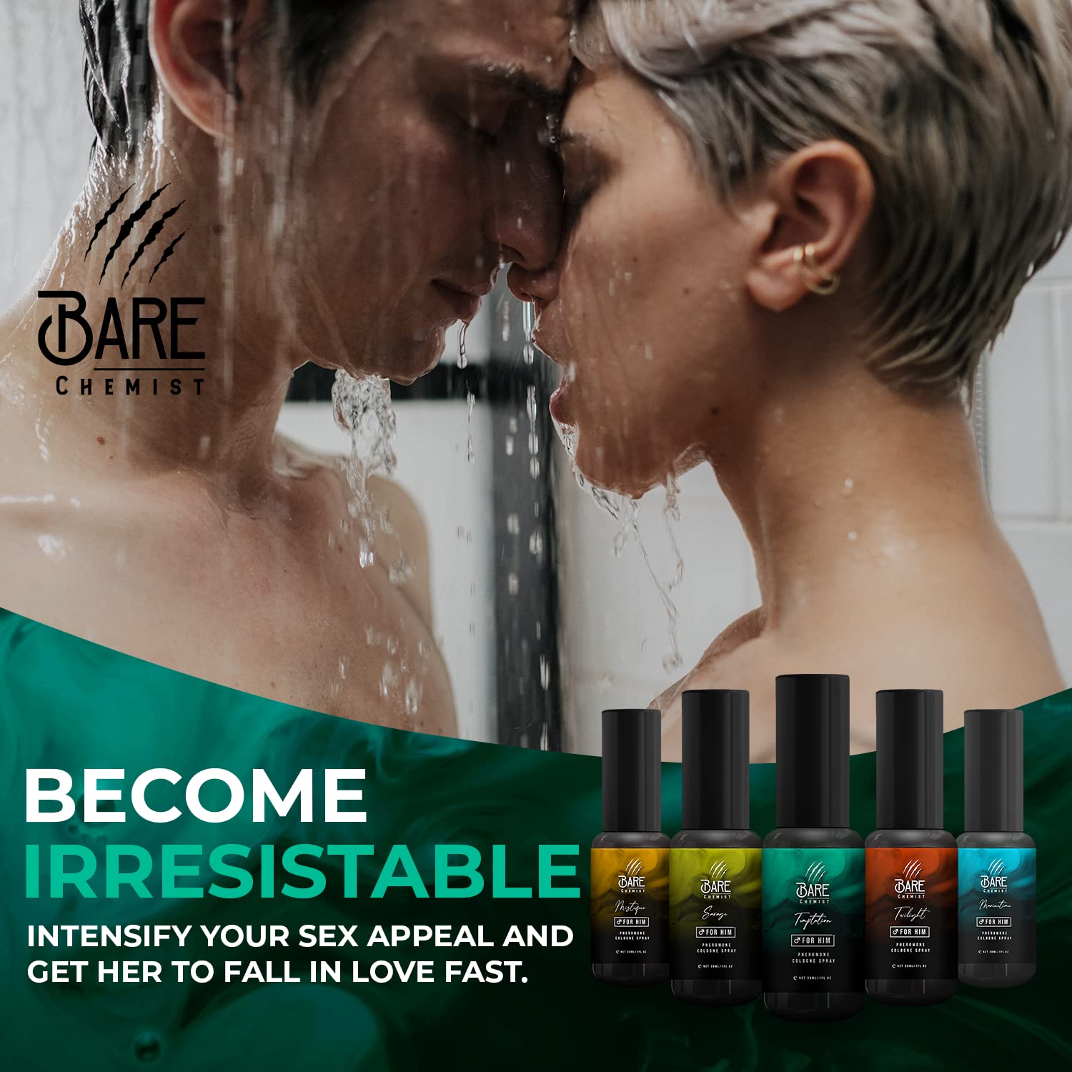 Bare Chemist Temptation Pheromone Cologne for Men - Extra Strong Formula