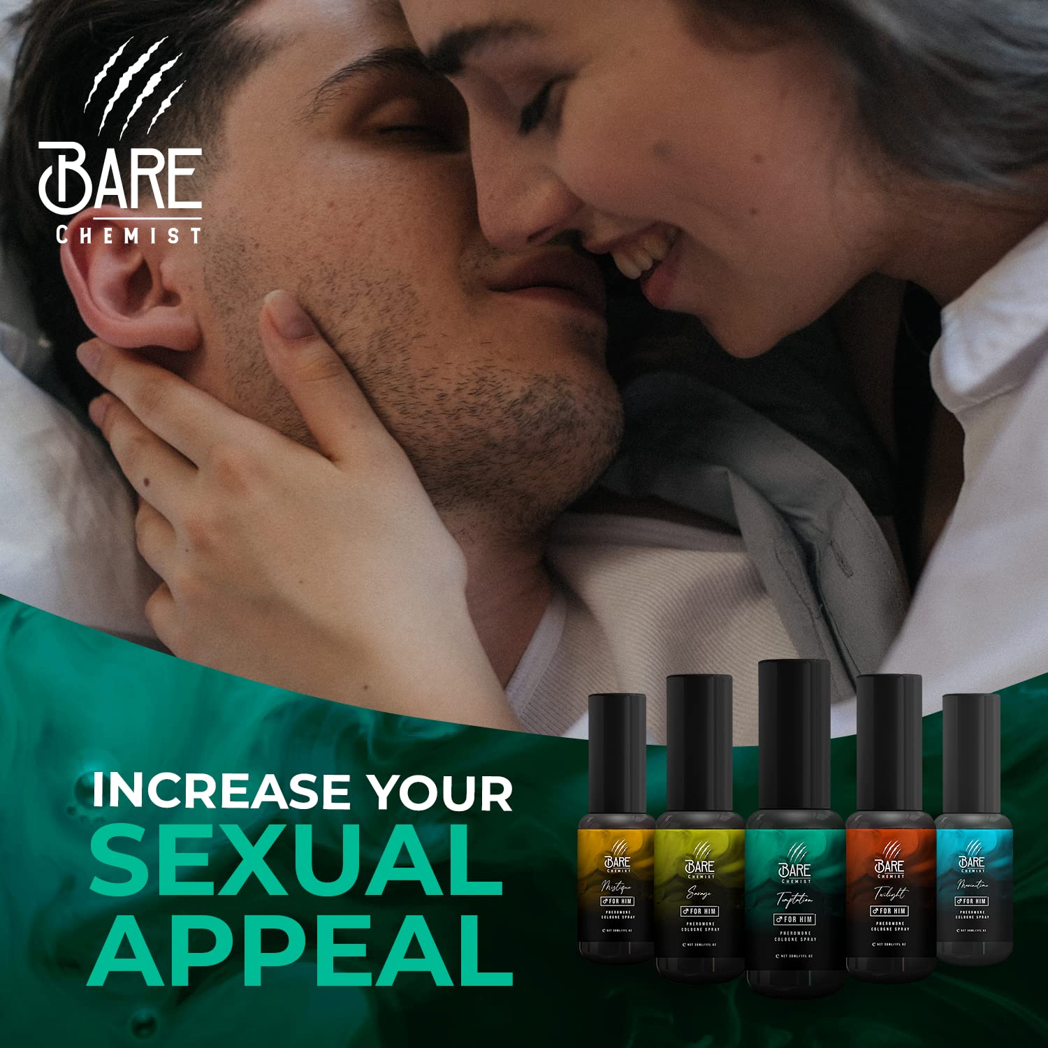 Bare Chemist Temptation Pheromone Cologne for Men - Extra Strong Formula