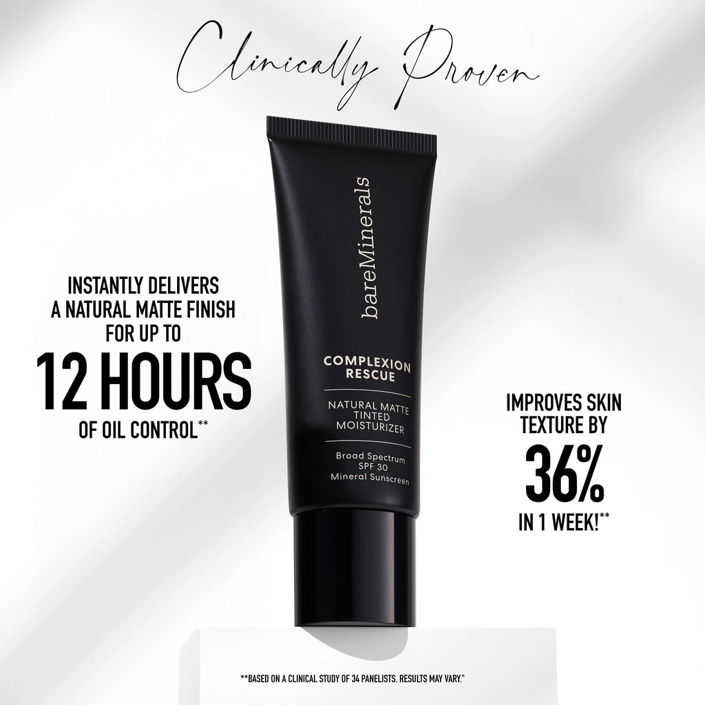 bareMinerals Complexion Rescue Natural Matte Tinted Moisturizer Ginger 06 – SPF 30, Oil-Free, Vegan