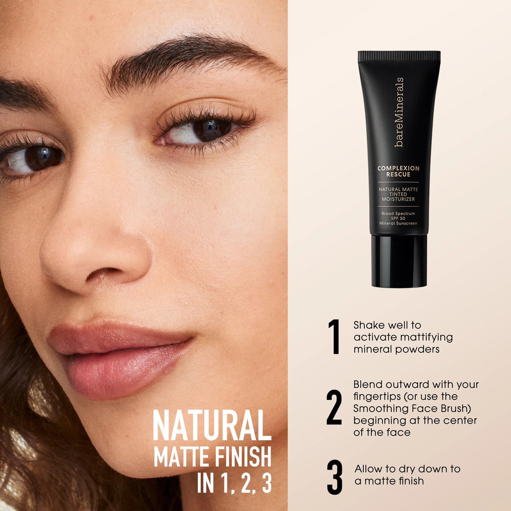 bareMinerals Complexion Rescue Natural Matte Tinted Moisturizer Ginger 06 – SPF 30, Oil-Free, Vegan