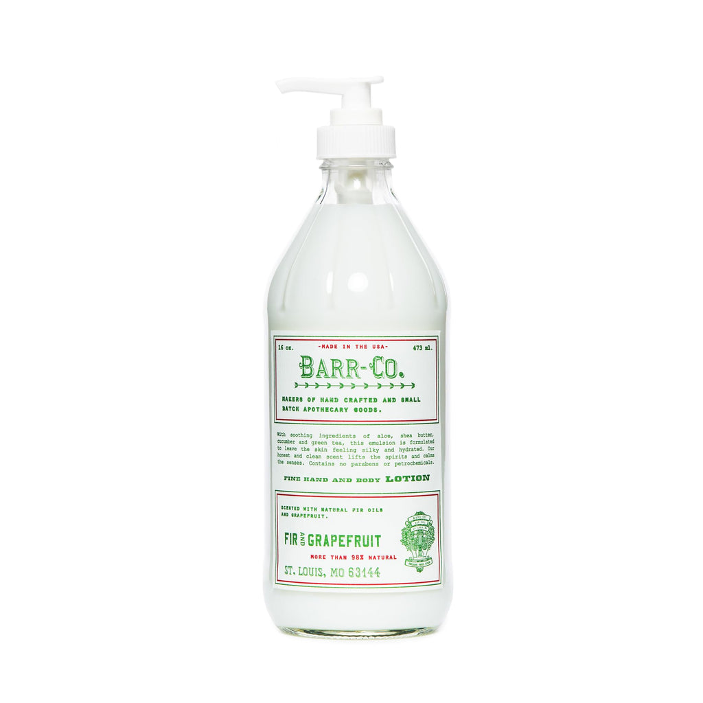 BARR-CO Fir & Grapefruit Scent Shea Butter Lotion — Dry Skin Moisturizer, 16 oz