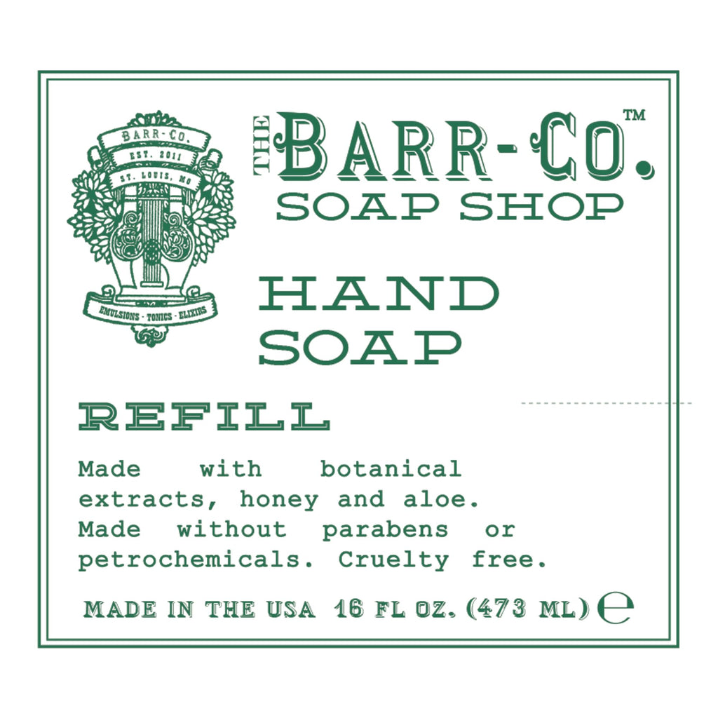 BARR-CO Honey Mint Hand Soap Refill – Natural, Moisturizing Vegan Formula, 16 fl oz