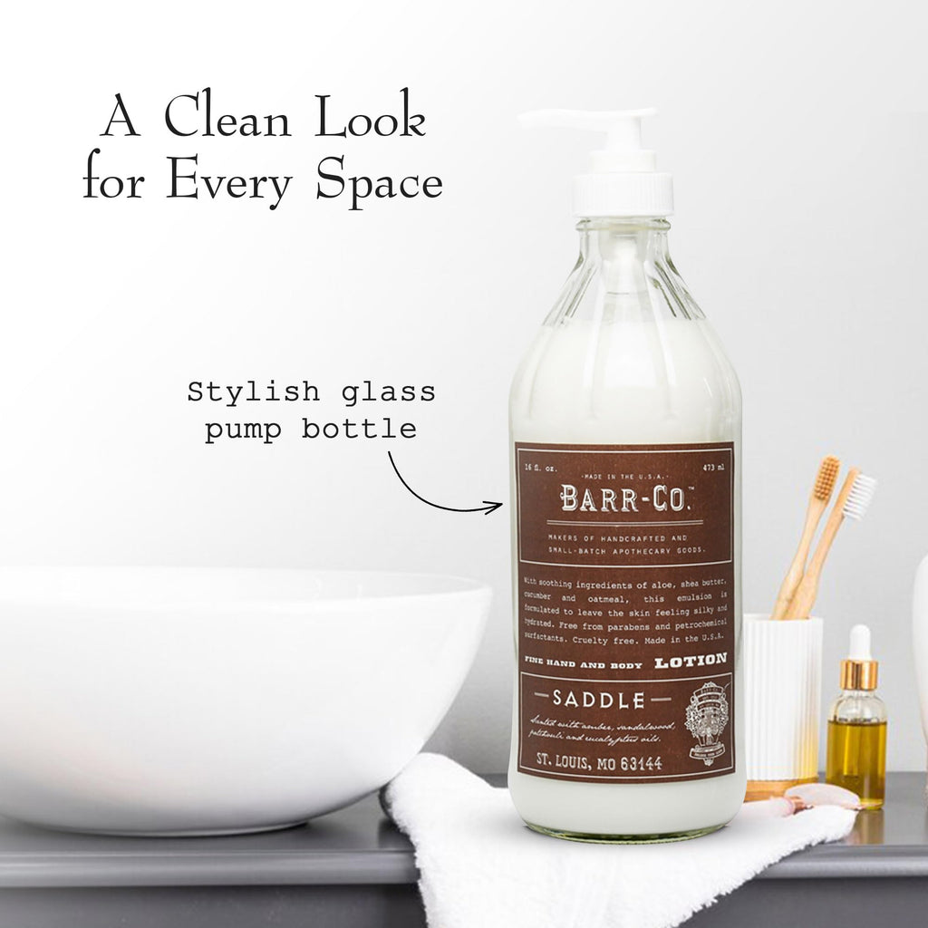 BARR-CO Saddle Scent Shea Butter Lotion – Amber, Sandalwood & Musk, 16 fl oz