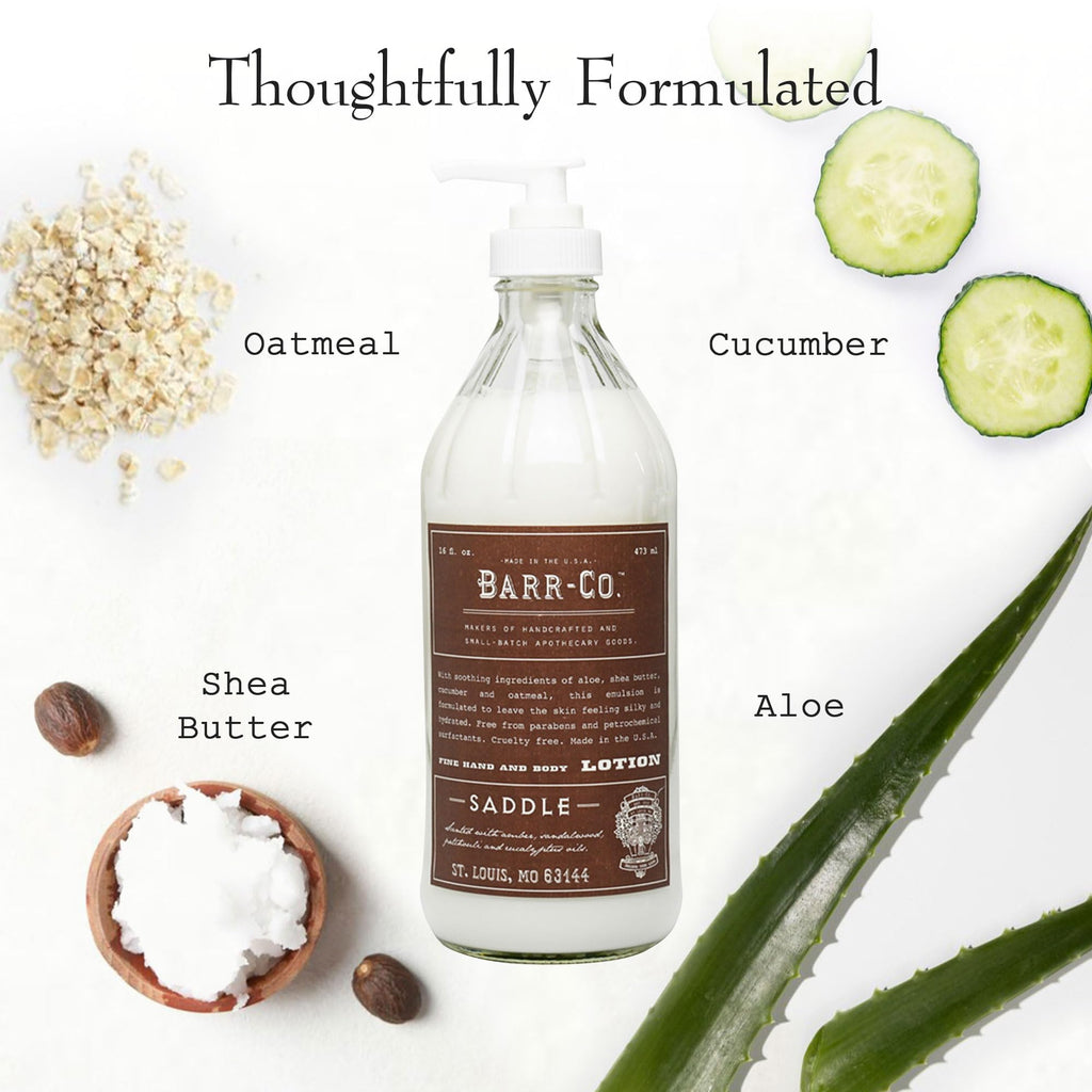 BARR-CO Saddle Scent Shea Butter Lotion – Amber, Sandalwood & Musk, 16 fl oz