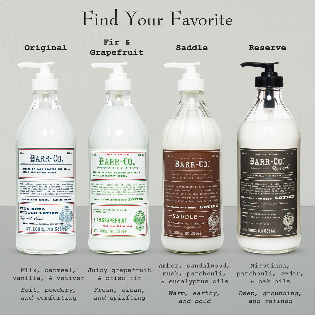 BARR-CO Saddle Scent Shea Butter Lotion – Amber, Sandalwood & Musk, 16 fl oz