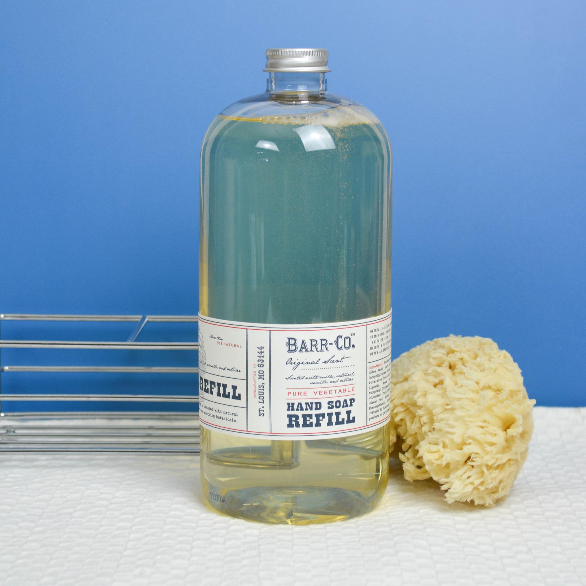 BARR-CO Liquid Soap Refill – Oat, Vanilla & Vetiver – Vegan, Moisturizing 32oz