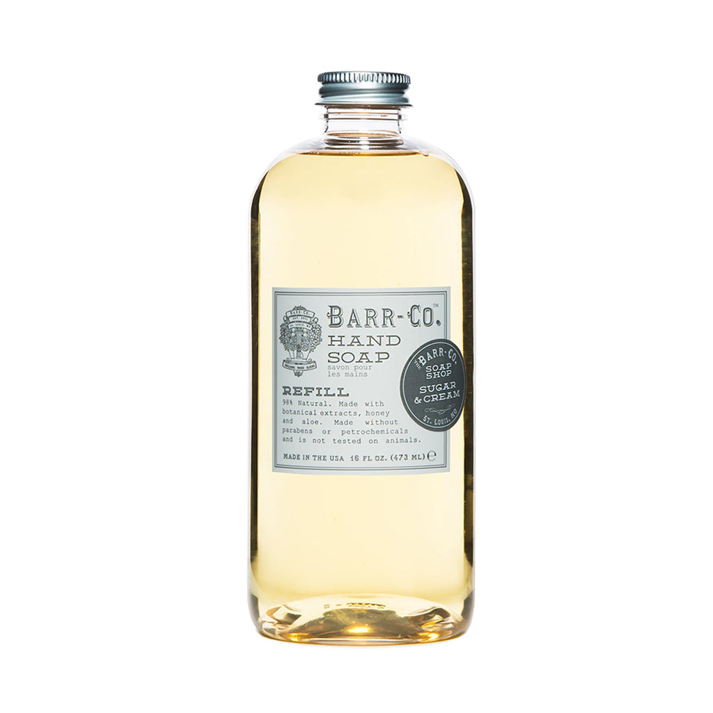 BARR-CO Sugar & Cream Hand Soap Refill – Sweet Cream, Coconut & Sugar Scent, Vegan, Moisturizing, 16 oz