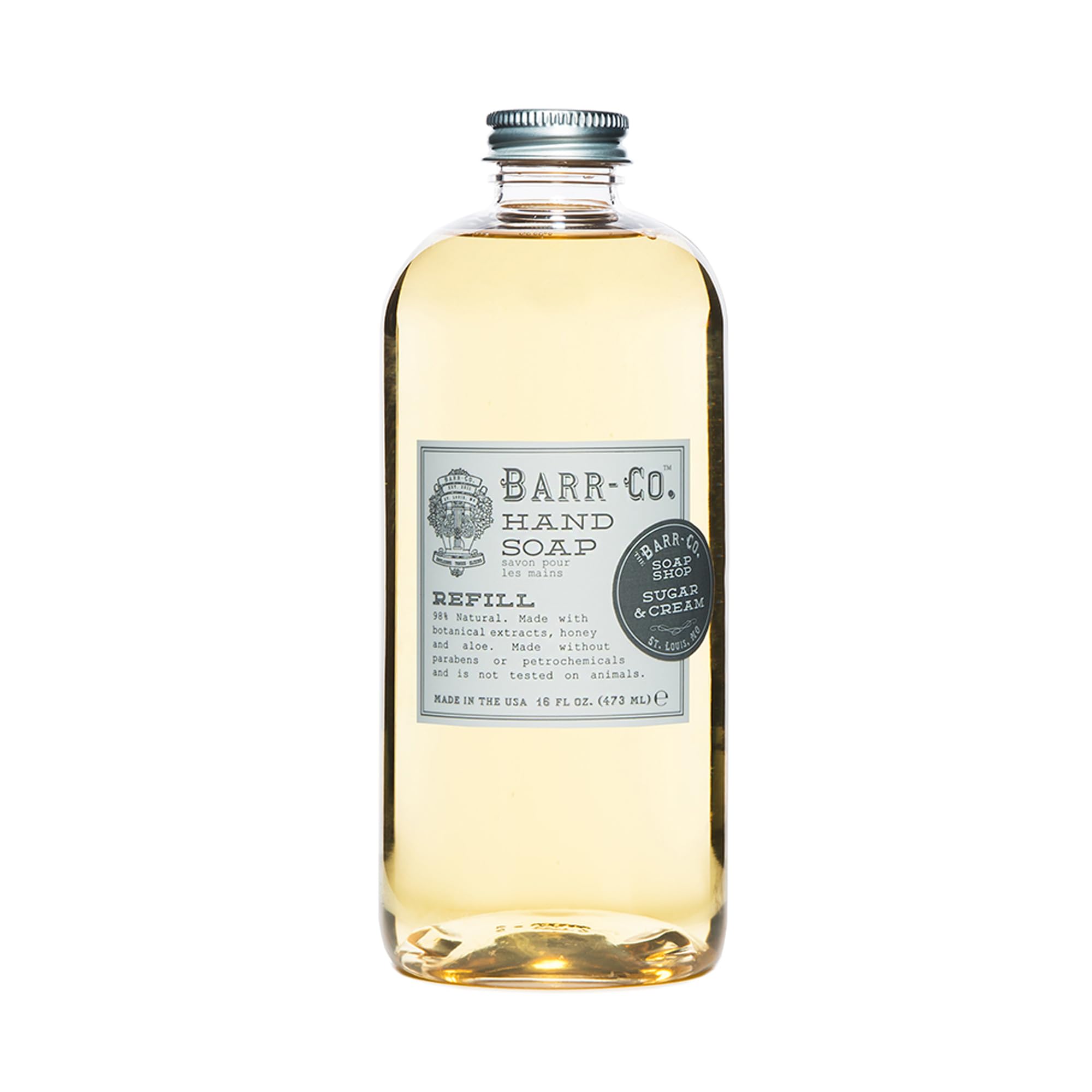 BARR-CO Sugar & Cream Hand Soap Refill – Sweet Cream, Coconut & Sugar Scent, Vegan, Moisturizing, 16 oz
