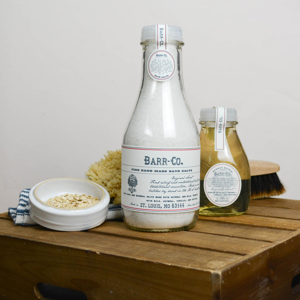 Barr-Co Original Scent Bath Salts – Vanilla Coconut, Oatmeal & Vetiver | 32 oz
