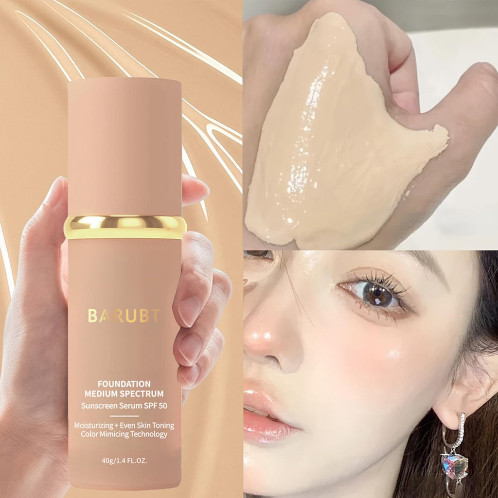 BARUBT 4 in 1 Color Changing Foundation - Medium Spectrum for Evening Skin Tone | Long-Lasting, Waterproof & Hydrating
