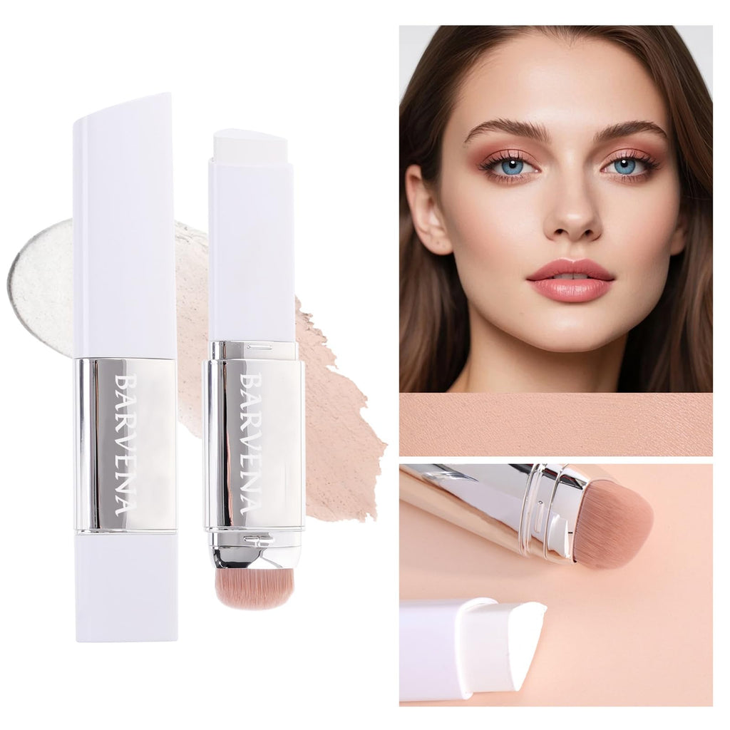 BARVENA Color Changing Foundation Stick with Brush | 2-in-1 Waterproof, Long-Lasting, Dewy Finish