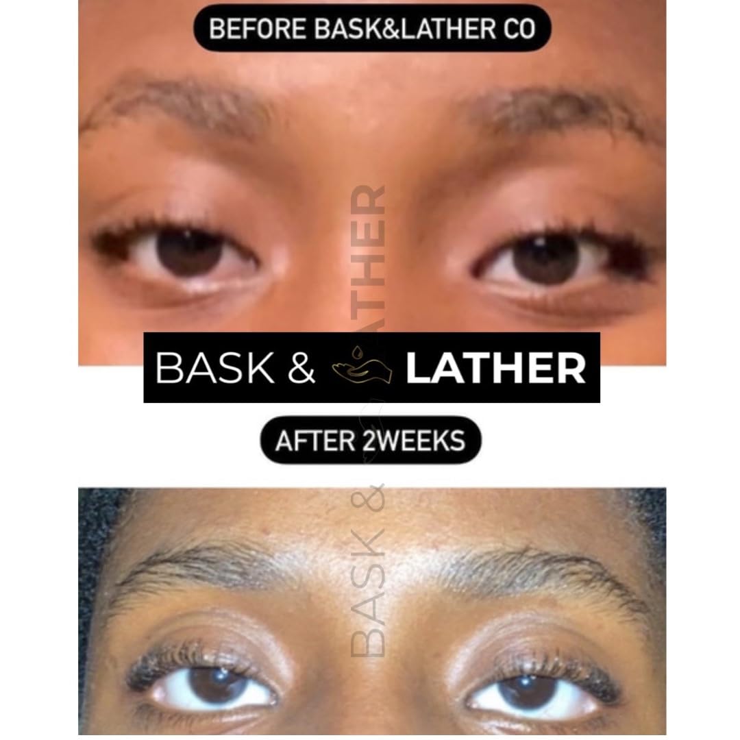 Bask & Lather Lash Serum with Castor & Jojoba Oil – Thicker, Fuller Lashes & Brows • 3 Month Supply