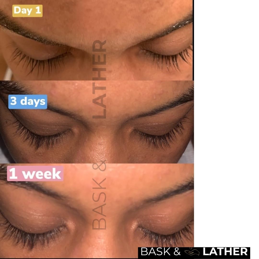 Bask & Lather Lash Serum with Castor & Jojoba Oil – Thicker, Fuller Lashes & Brows • 3 Month Supply