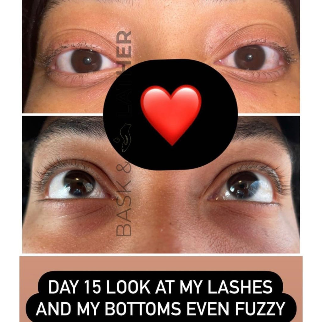 Bask & Lather Lash Serum with Castor & Jojoba Oil – Thicker, Fuller Lashes & Brows • 3 Month Supply