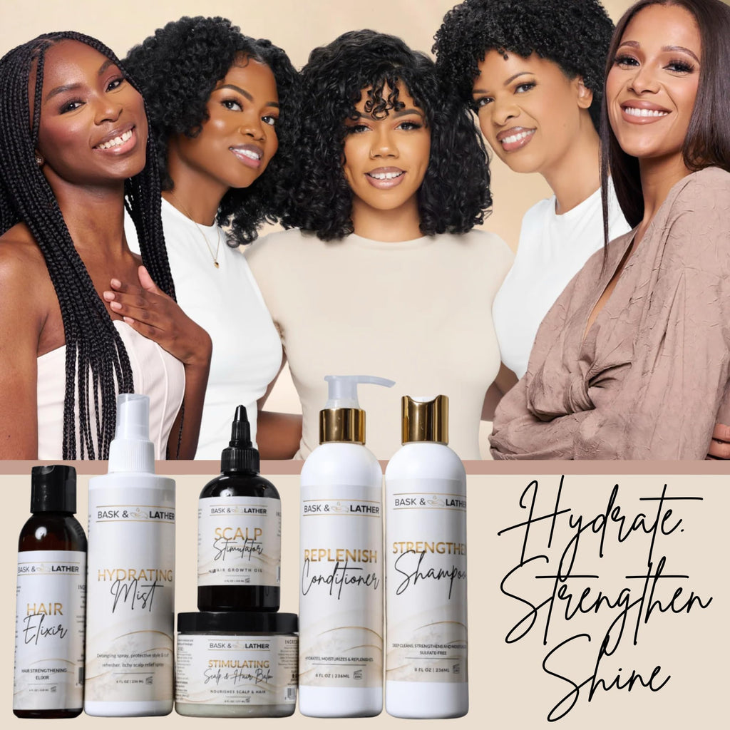BASK & LATHER Replenish Conditioner – Deep Hydration, Elasticity & Detangling (8 oz) | Silicone-Free