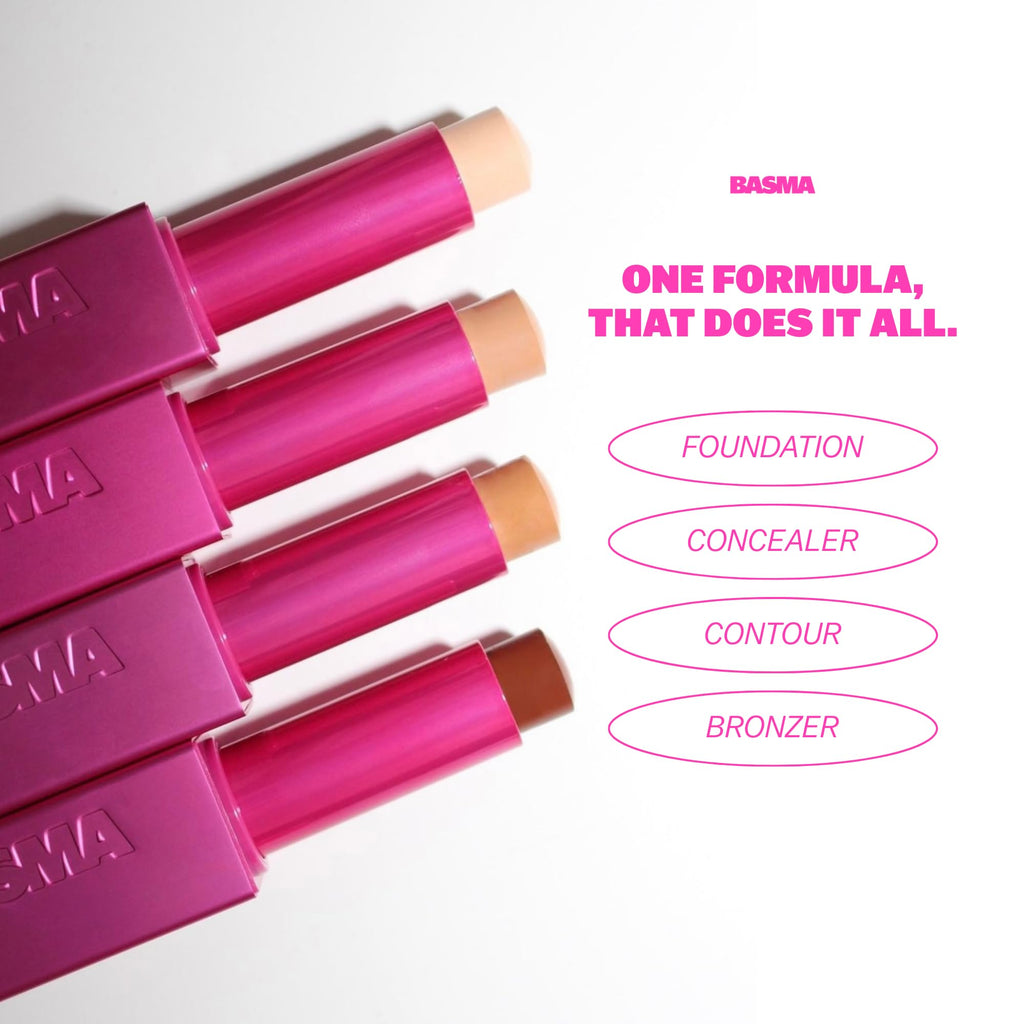 Basma Beauty Foundation Stick 030 – Hydrating Foundation, Concealer & Contour for Medium Cool Skin