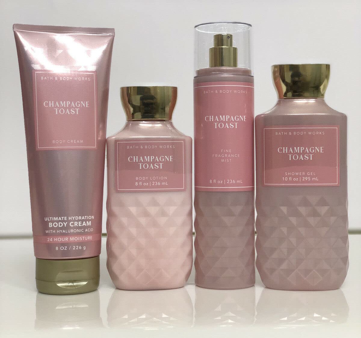 Bath and Body Works Champagne Toast 4-Piece Set: Mist, Shower Gel, Lotion, Ultra Shea Cream