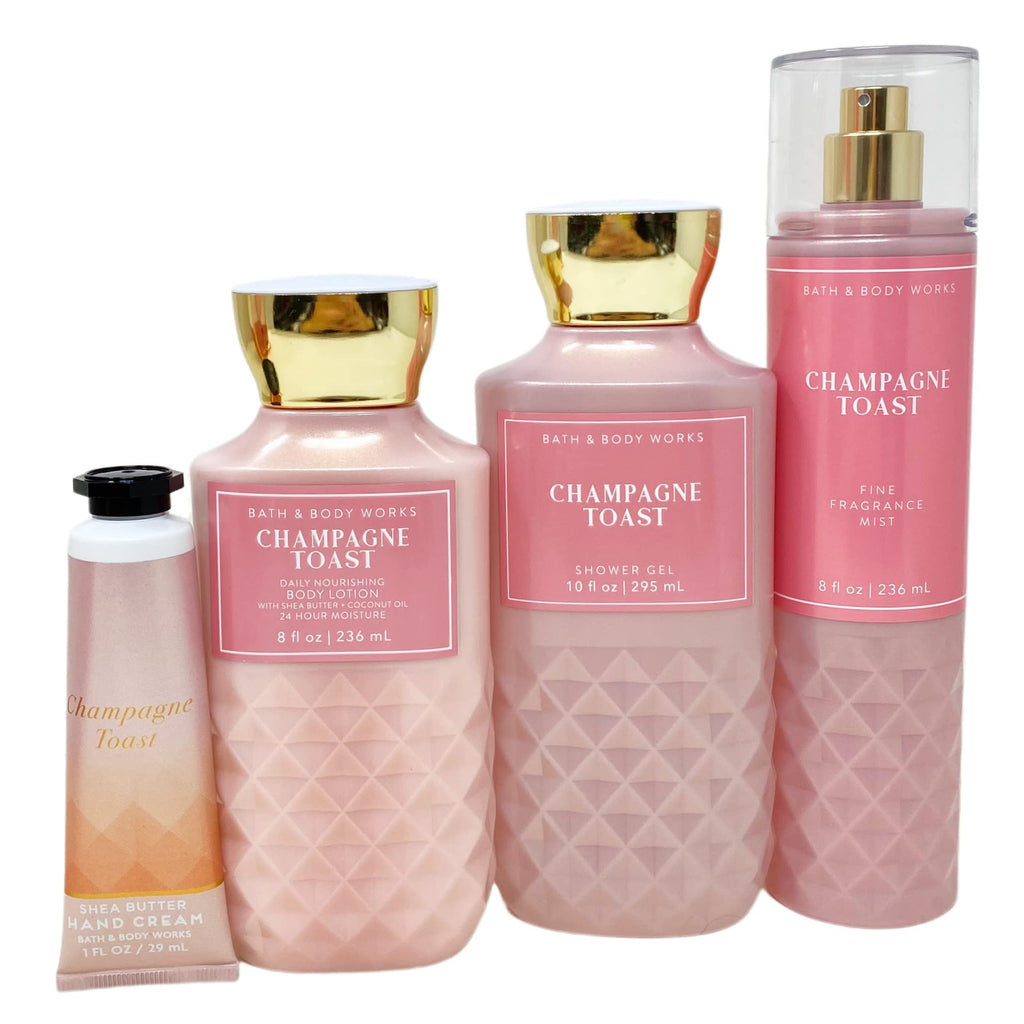 Bath & Body Works Champagne Toast Gift Bag Set | Lotion, Shower Gel, Fragrance Mist & Shea Butter Hand Cream