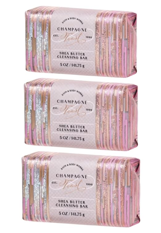 Bath & Body Works Champagne Toast Shea Butter Cleansing Bar – 3 Pack, 5 oz Each