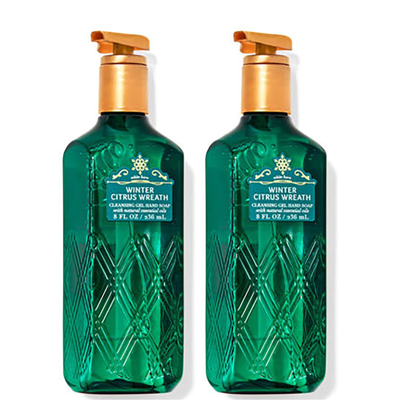 Bath & Body Works Cleansing Gel Hand Soap 2-Pack Winter Citrus Wreath – 8.75 oz Each