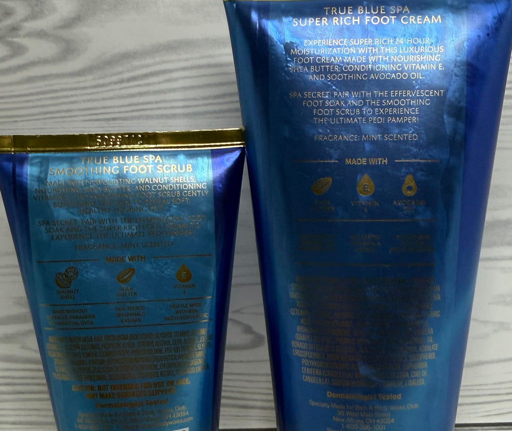 Bath & Body Works Super Rich Foot Cream & Foot Smoothing Scrub Set — 8 oz Cream + 4 oz Scrub
