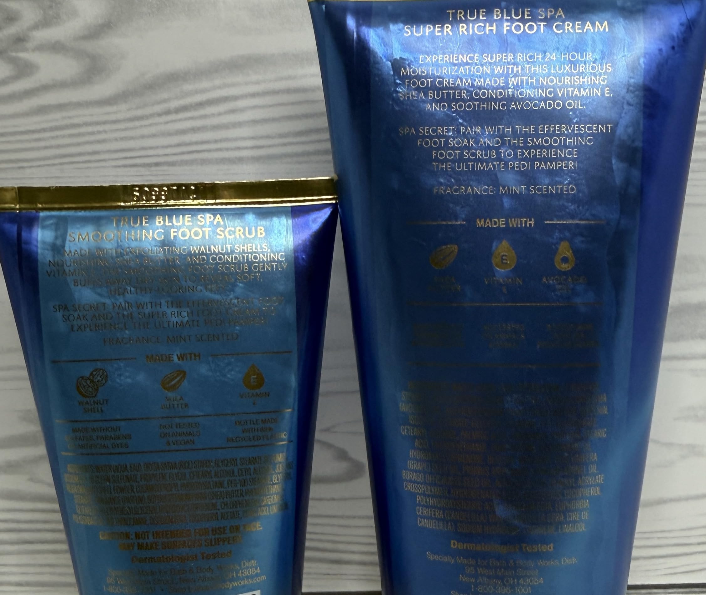 Bath & Body Works Super Rich Foot Cream & Foot Smoothing Scrub Set — 8 oz Cream + 4 oz Scrub