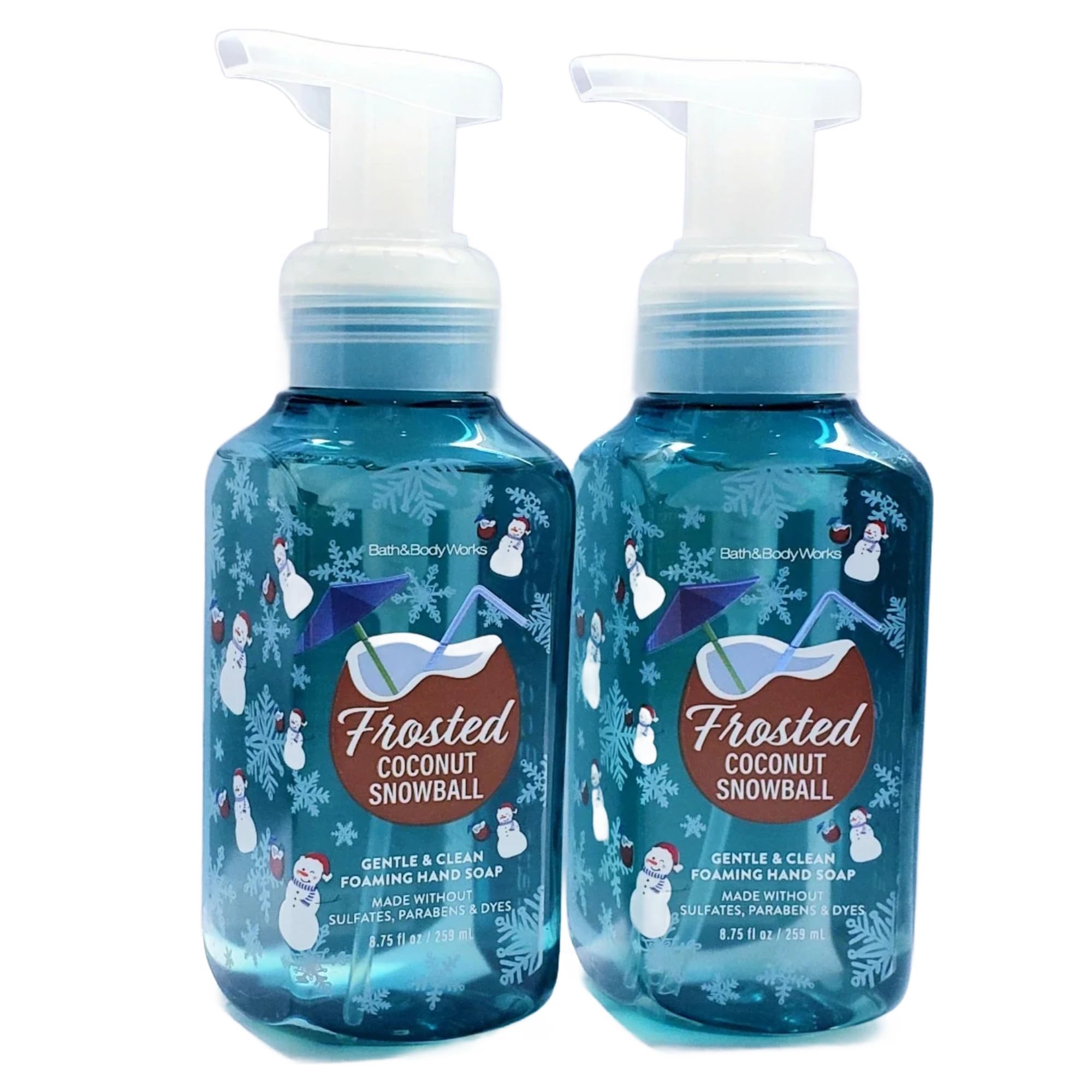 Bath & Body Works Gentle Foaming Hand Soap 8.75 oz 2-Pack Frosted Coconut Snowball