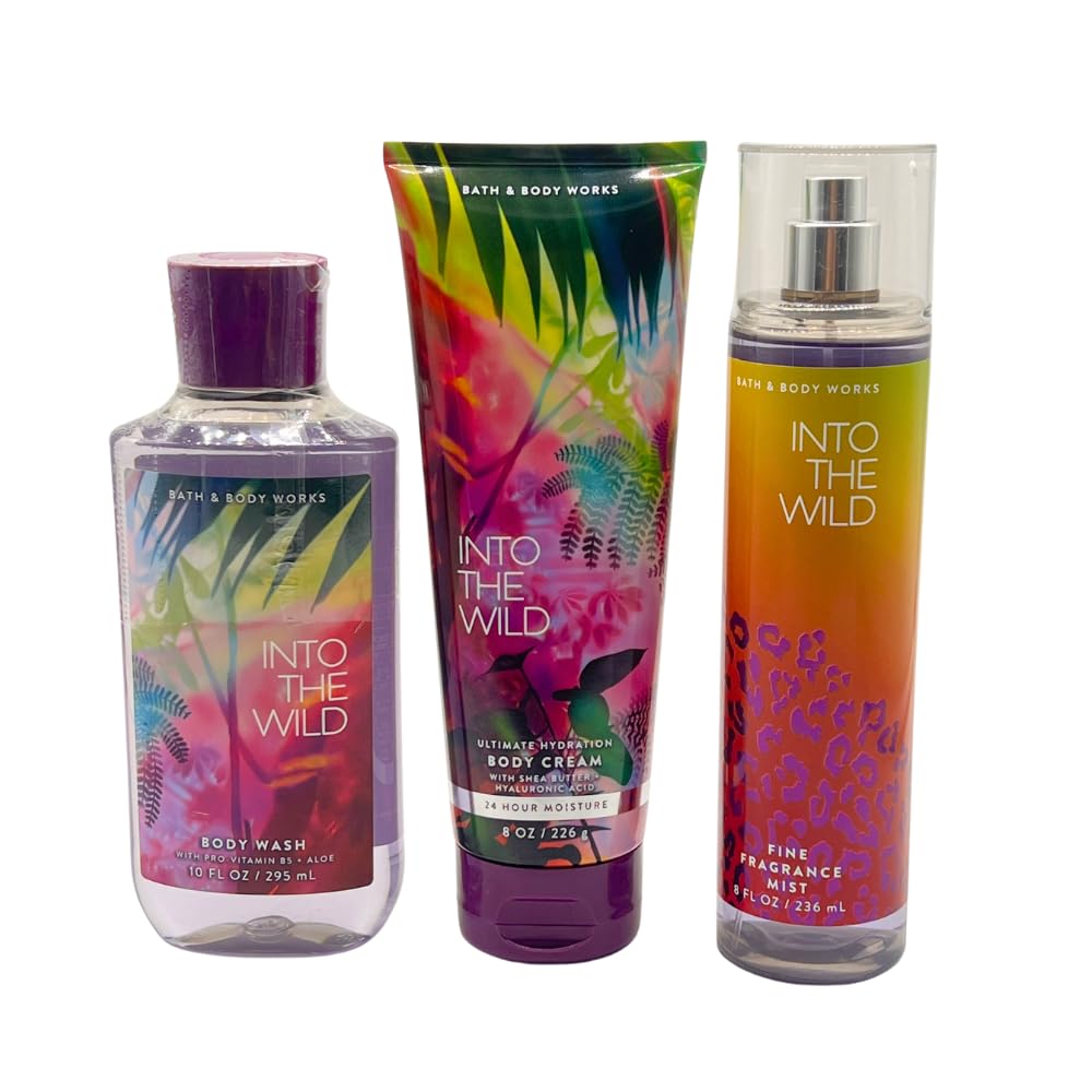 Bath & Body Works Into the Wild 3-Piece Gift Set: Fine Fragrance Mist, Body Cream & Body Wash
