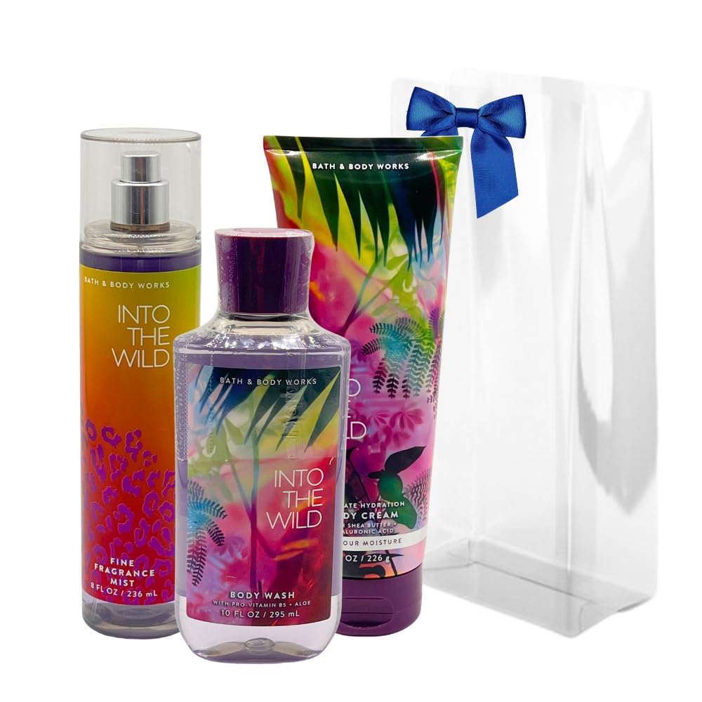 Bath & Body Works Into the Wild 3-Piece Gift Set: Fine Fragrance Mist, Body Cream & Body Wash