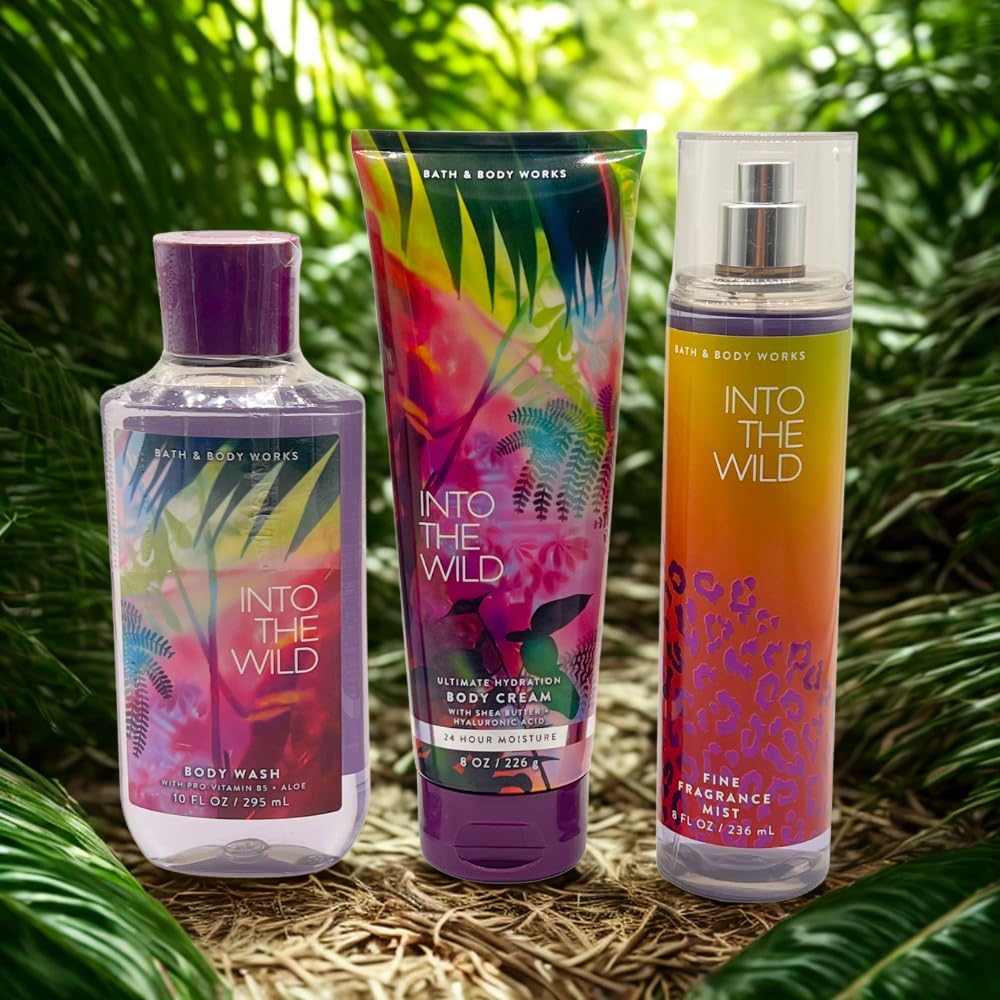 Bath & Body Works Into the Wild 3-Piece Gift Set: Fine Fragrance Mist, Body Cream & Body Wash