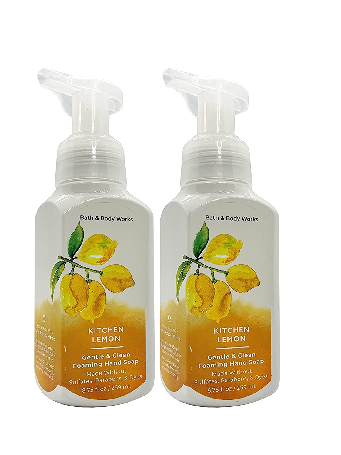 Bath & Body Works Kitchen Lemon Foaming Hand Soap – 2 Pack, 8.75 fl oz Each