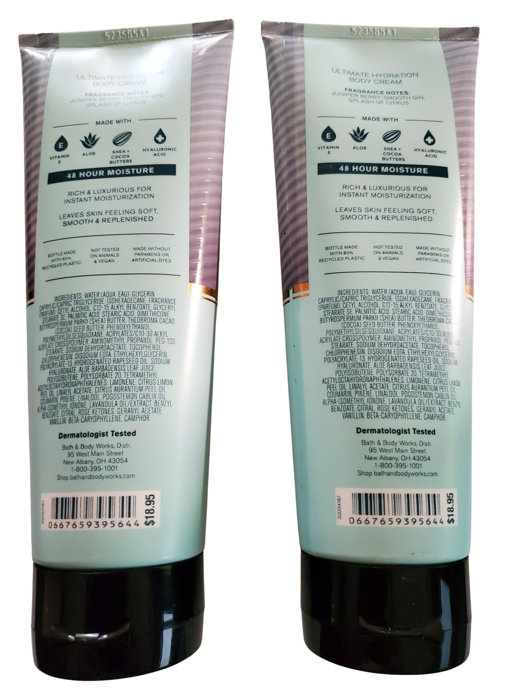 Bath & Body Works Men's Distiller's Gin Ultimate Hydration Body Cream 8 oz | Pack of 2